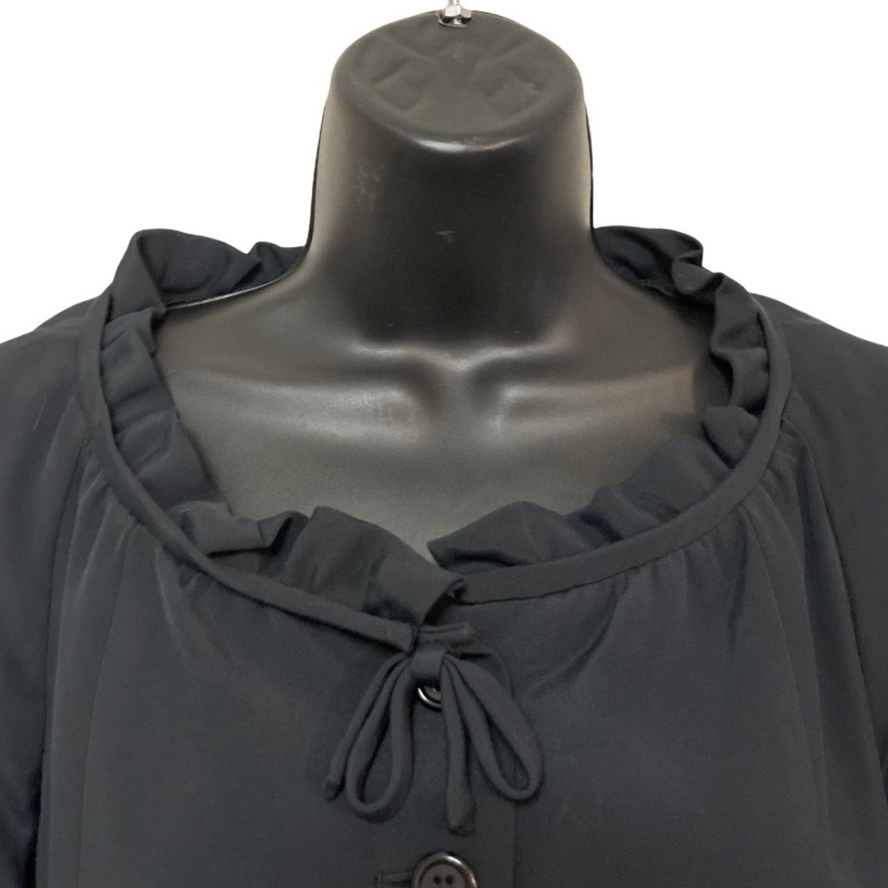 Etcetera Ruffle Neck Tie Button Black Blazer Jacket - Picture 3 of 7
